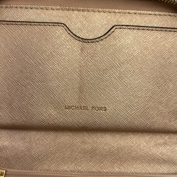 Michael Kors Rose Gold/Brown Glitter Wallet/Wristlet - Picture 15 of 16